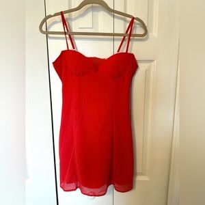 House of CB STYLE red mini spaghetti sweetheart dress size Small never worn